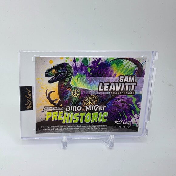 2024 Wild Card Dino-might Sam Leavitt ROOKIE CARD RC 6 of /20 Raptor - Picture 2 of 2